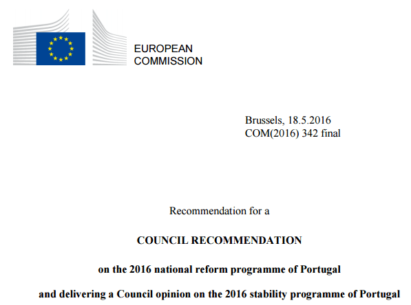 Recomendações para Portugal da Comissão Europeia