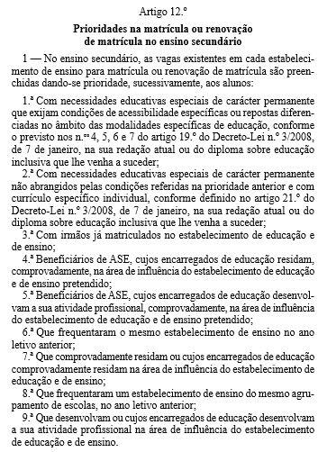 Prioridades na matrícula 2018 2019